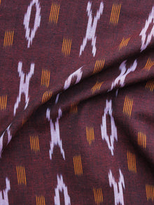 Maroon Yellow Pochampally Hand Weaved Ikat Fabric Per Meter - F003F1258