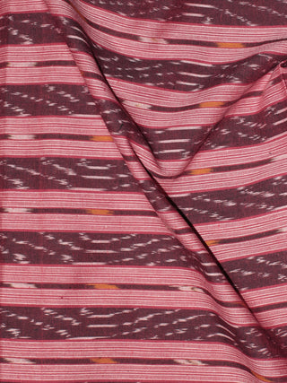 Maroon Pink Red Ivory  Pochampally Hand Weaved Ikat Fabric Per Meter - F0916756