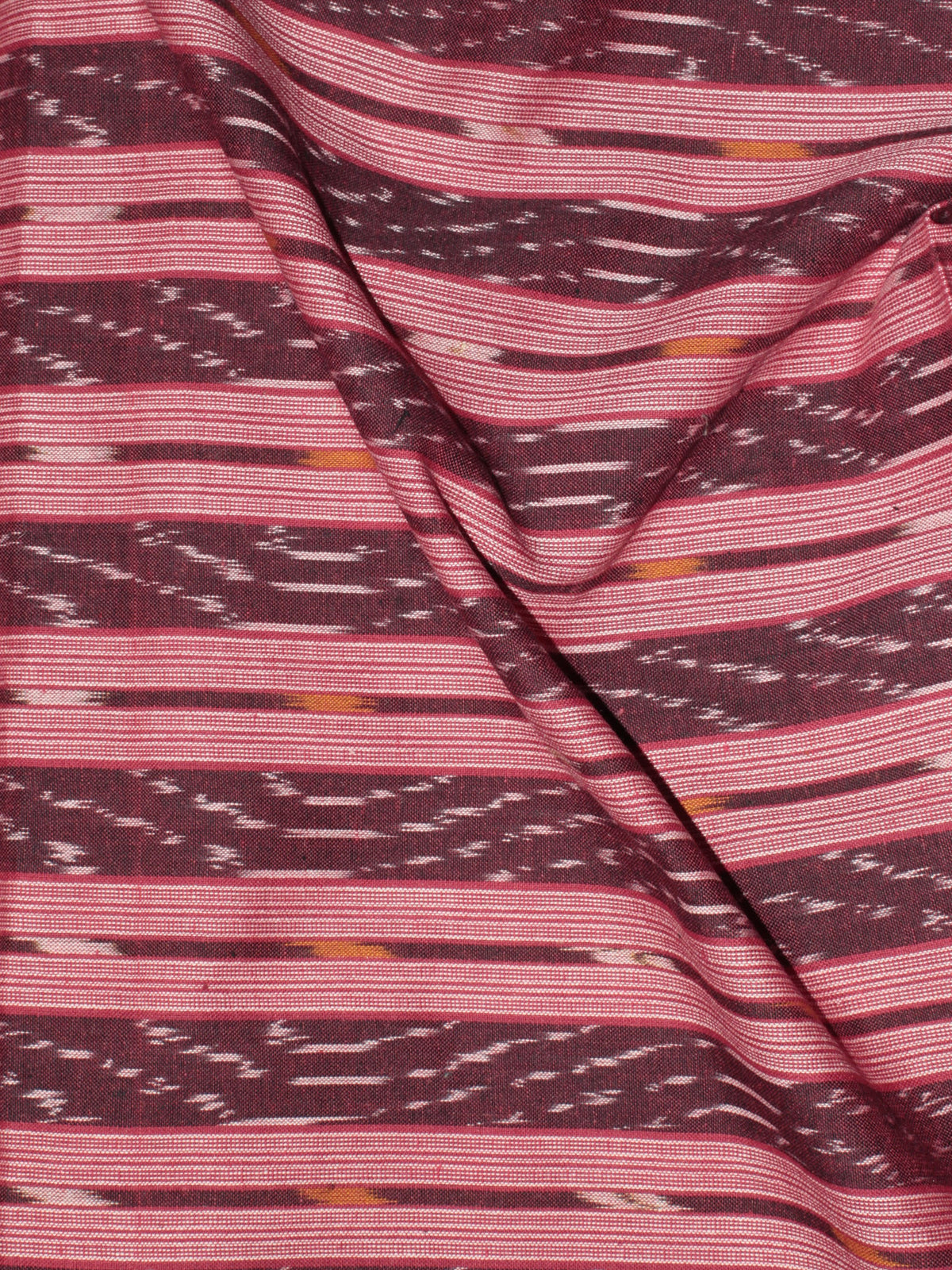 Maroon Pink Red Ivory  Pochampally Hand Weaved Ikat Fabric Per Meter - F0916756