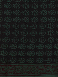 Black Teal Green Bagh Printed Cotton Fabric Per Meter - F005F2098