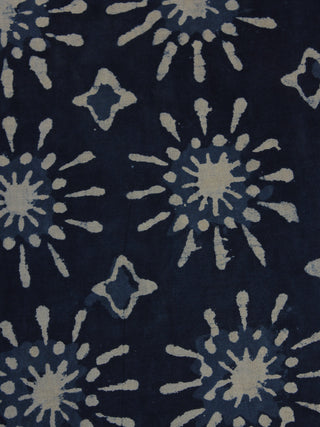 Indigo Hand Block Printed Cotton Cambric Fabric Per Meter - F0916026