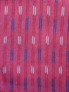 Lavender Indigo White Pochampally Hand Woven Ikat Cotton Fabric Per Meter - F002F1448