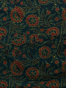 Pine Green Red Yellow Black Ajrakh Hand Block Printed Cotton Blouse Fabric - BPA0149