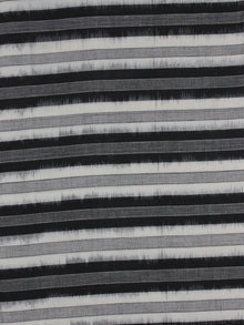 Black Grey White Pochampally Hand Weaved Double Ikat Fabric Per Meter - F091F762
