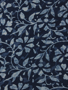 Indigo Hand Block Printed Cotton Cambric Fabric Per Meter - F0916207