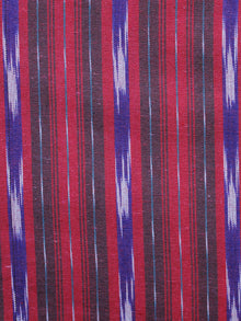 Crimson Purple White Pochampally Hand Weaved Ikat Fabric Per Meter - F003F1260