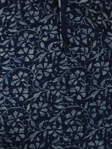 Indigo Hand Block Printed Cotton Cambric Fabric Per Meter - F0916207