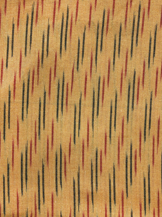 Mustard Yellow Maroon Balck Pochampally Hand Weaved Ikat Fabric Per Meter - F003F1257