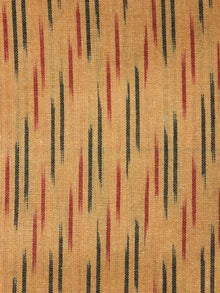 Mustard Yellow Maroon Balck Pochampally Hand Weaved Ikat Fabric Per Meter - F003F1257