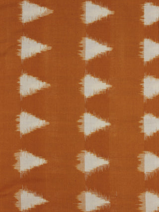 Mustard Yellow Ivory Pochampally Hand Weaved Double Ikat Traingular Fabric Per Meter - F0916758