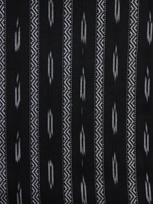 Black White Pochampally Hand Weaved Ikat Fabric Per Meter - F003F1262