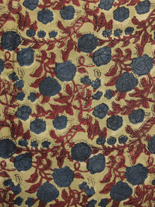 Mustard Maroon Indigo Hand Block Printed Cotton Fabric Per Meter - F001F1095