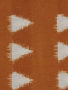 Mustard Yellow Ivory Pochampally Hand Weaved Double Ikat Traingular Fabric Per Meter - F0916758