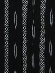 Black White Pochampally Hand Weaved Ikat Fabric Per Meter - F003F1262