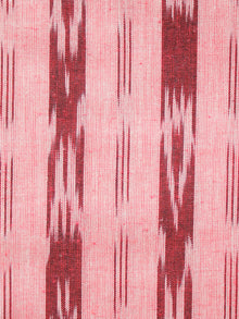Maroon Beige White Hand Woven Ikat Handloom Cotton Fabric Per Meter - F002F1450