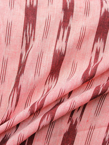 Maroon Beige White Hand Woven Ikat Handloom Cotton Fabric Per Meter - F002F1450