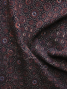 Black Brown Blue Ajrakh Printed Cotton Fabric Per Meter - F003F1203