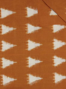 Mustard Yellow Ivory Pochampally Hand Weaved Double Ikat Traingular Fabric Per Meter - F0916758