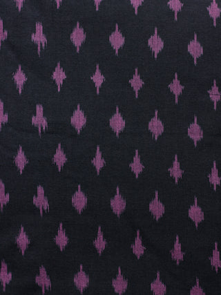 Black Onion Pink Pochampally Hand Weaved Ikat Mercerised Cotton Fabric Per Meter - F002F1855