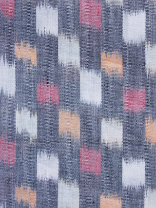 Black White Pink Yellow Hand  Weaved Ikat Mercerised  Fabric Per Meter - F002F1406