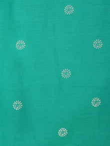 Sea Green White Block Printed Cotton Fabric Per Meter - F001F2208