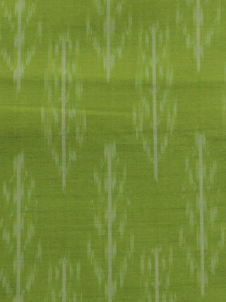 Green Ivory Pochampally Hand Weaved Ikat Mercerised Cotton Fabric Per Meter - F002F1024