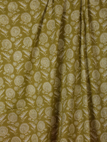 Olive Green OffWhite silver Block Printed Cotton Fabric Per Meter - F001F2395