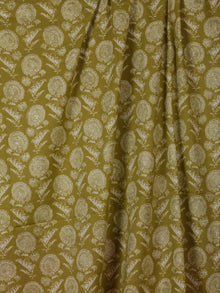 Olive Green OffWhite silver Block Printed Cotton Fabric Per Meter - F001F2395