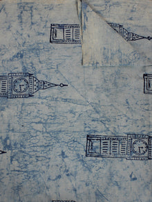 Indigo Hand Block Printed Cotton Cambric Fabric Per Meter - F0916111