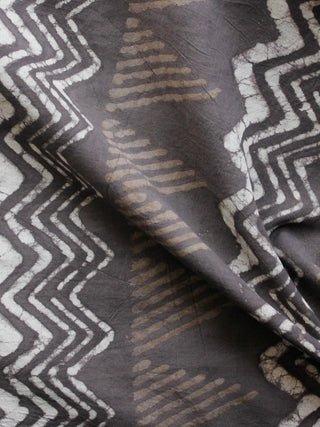 Kashish White Hand Block Printed Cotton Fabric Per Meter - F001F1558