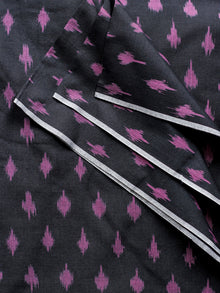 Black Onion Pink Pochampally Hand Weaved Ikat Mercerised Cotton Fabric Per Meter - F002F1855