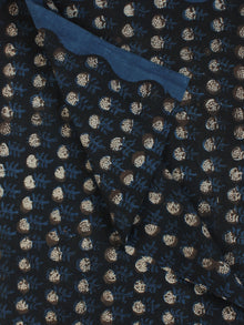 Indigo Black Ivory Hand Block Printed Cotton Fabric Per Meter - F001F2130