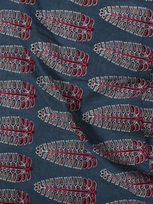 Indigo Maroon Ivory Pink Ajrakh Printed Cotton Fabric Per Meter - F003F866