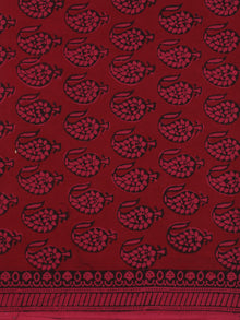 Crimson Red Pink Black Bagh Printed Cotton Fabric Per Meter - F005F2101