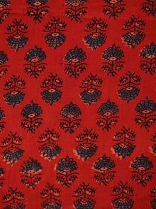 Red Black Blue Ajrakh Hand Block Printed Cotton Fabric Per Meter - F003F1783