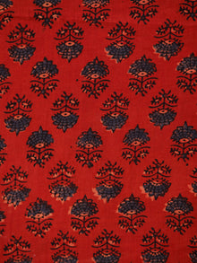 Red Black Blue Ajrakh Hand Block Printed Cotton Fabric Per Meter - F003F1783