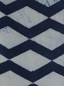 Indigo White Hand Block Printed Cotton  cambric Fabric Per Meter - F0916011