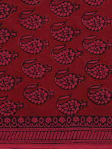 Crimson Red Pink Black Bagh Printed Cotton Fabric Per Meter - F005F2101