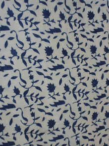 Indigo White Hand Block Printed Cotton  Cambric Fabric Per Meter - F0916012