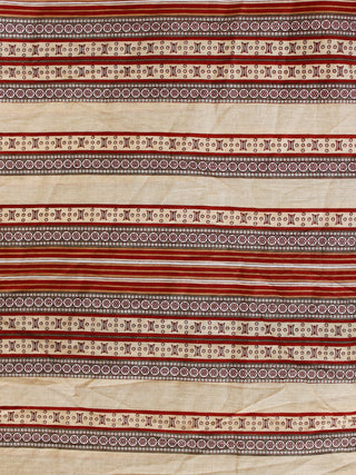 Red beige grey Hand Block Printed Cotton Fabric Per Meter - F001F1884