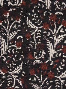 Black Brown Ivory Hand Block Printed Cotton Fabric Per Meter - F001F1381