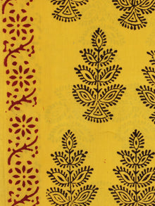 Yellow Black Red Bagh Printed Cotton Fabric Per Meter - F005F2102