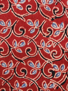 Rust Black Blue Ivory Ajrakh Hand Block Printed Cotton Fabric Per Meter - F003F1626