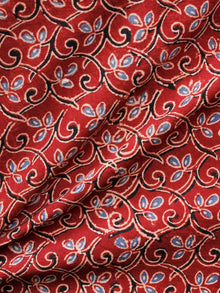 Rust Black Blue Ivory Ajrakh Hand Block Printed Cotton Fabric Per Meter - F003F1626