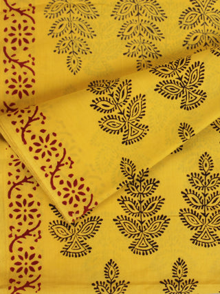 Yellow Black Red Bagh Printed Cotton Fabric Per Meter - F005F2102