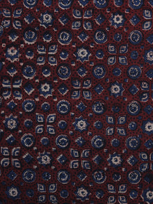 Red Blue Ajrakh Printed Cotton Fabric Per Meter - F003F1208