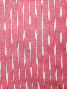 Coral Ivory Pochampally Hand Woven Ikat Cotton Fabric Per Meter - F002F1453