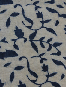 Indigo White Hand Block Printed Cotton  Cambric Fabric Per Meter - F0916012