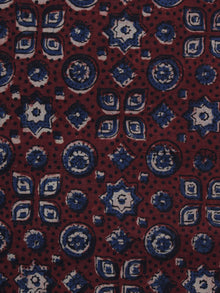 Red Blue Ajrakh Printed Cotton Fabric Per Meter - F003F1208