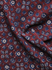 Red Blue Ajrakh Printed Cotton Fabric Per Meter - F003F1208